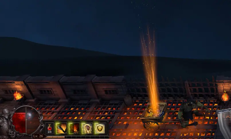 Client HUD showing the level 26 orb and five hotbar slots