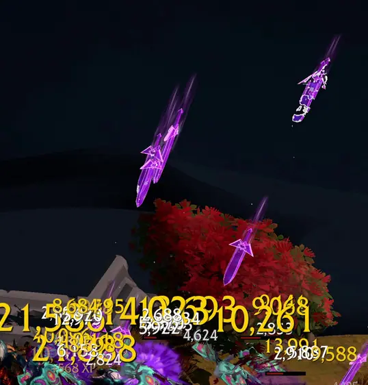 Purple rift beams over red trees beside the tier 9 timer